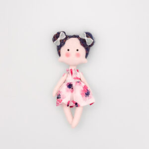 Mini doll with blue hair